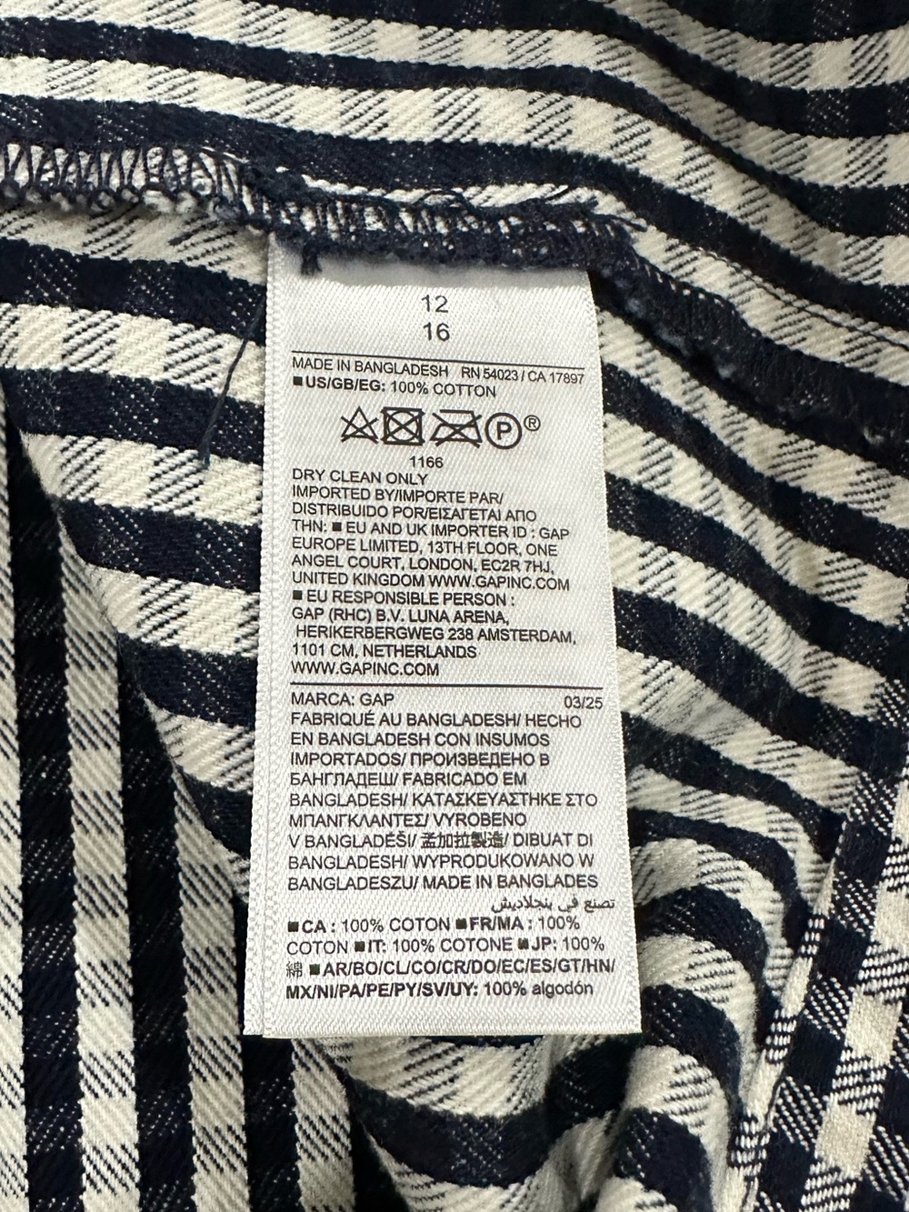 Gap × DÔEN Gingham Denim Mini Dress Size 12 - Picture 5 of 7